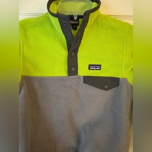 Patagonia Kids Jacket in Lime Green and Gray